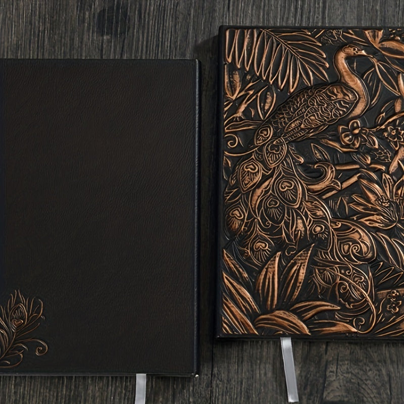 Vintage Peacock A5 Embossed Journal Notepad Travel Planner Gift Notebook