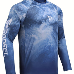 Men's Tie Dye UPF 50 Sun Protection Long Sleeve T-shirt for Outdoor Fishing
