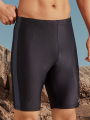 Solid Men's Boxer Sports Swimming Trunks Beach Shorts