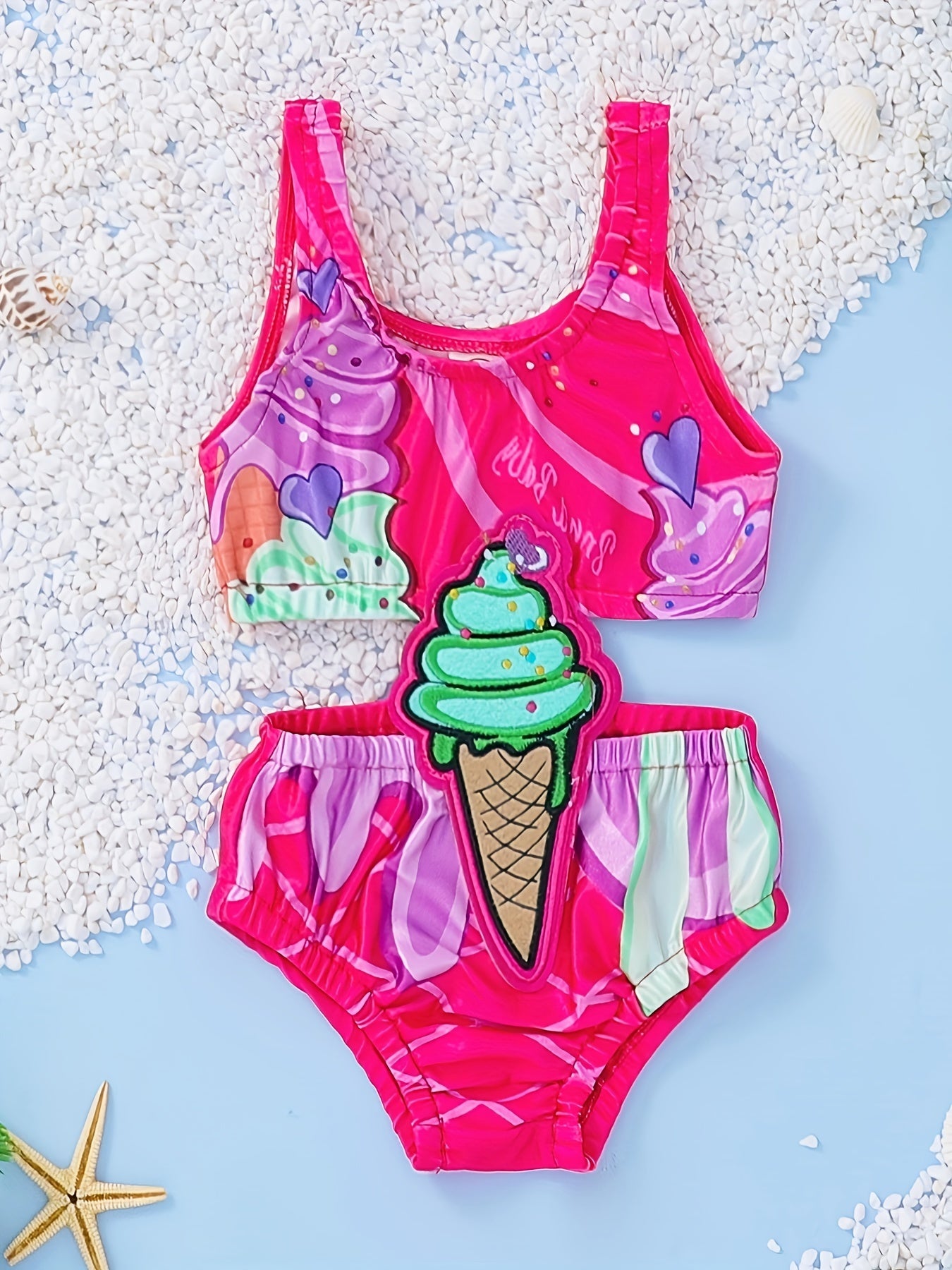 Camisole Swimsuit Baby Girls Cartoon Print Swimming Jumpsuit