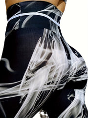 Abstract Printed Yoga Pants Slim Fit High Waist Leggings Women's Activewear