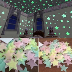 80pcs Easter Glow In The Dark 3D Stars Wall Stickers