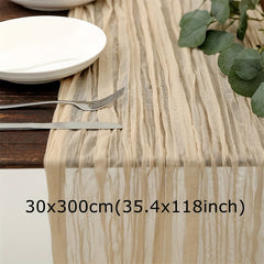 Boho Gauze Table Runner for Wedding Thanksgiving Christmas
