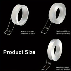 2PCS Double Sided Tape Strong Adhesive Wall Tape Strips Transparent