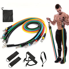 11pcs TPE Resistance Bands Set with Door Anchor and Handles