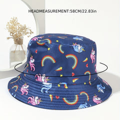 Cartoon Print Bucket Hat Lightweight Basin Hat Casual Sunscreen Fisherman Cap