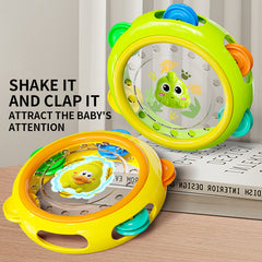 Kids Hand Tambourine Music & Grasp Training Toy for Motor Skills Green Yel