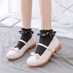 3 Pairs Twist Textured Socks Sweet & Ruffle Short Socks Women's Stockings