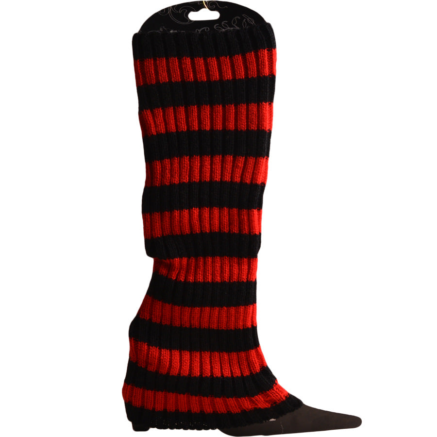 Knit Leg Warmers Harajuku Punk Style Knee High Striped Leg Warmer Socks