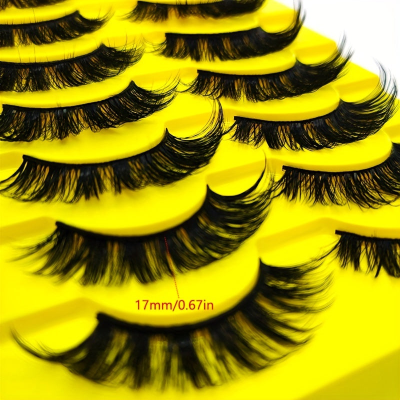 10 Pairs 10D Dramatic Cat Eye False Eyelashes 15 18mm