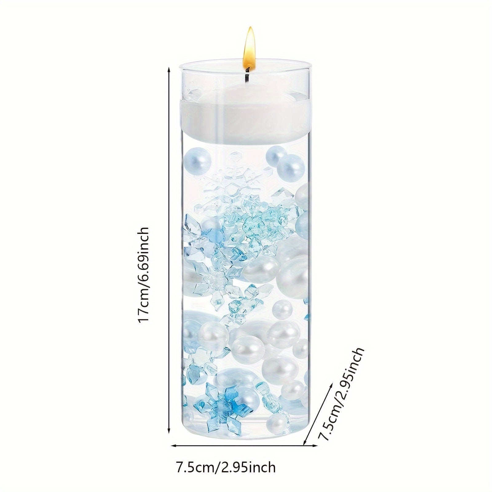 Christmas Vase Snowflake Decoration Kit Pearl Water Floating Candle