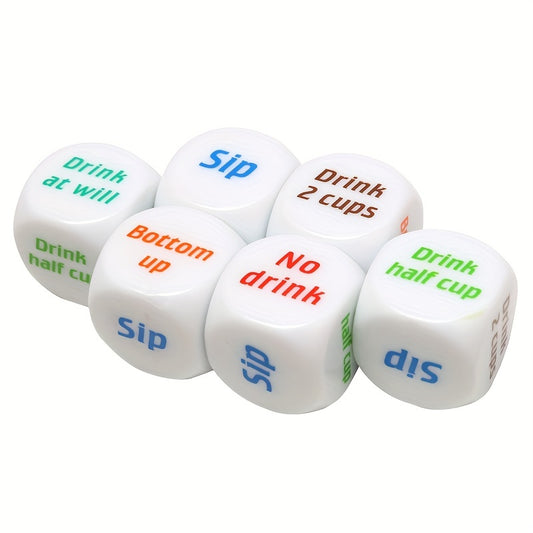 6pcs Printing Drinking Dice For Family Friends