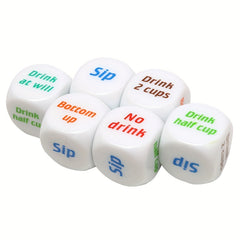 6pcs Printing Drinking Dice For Family Friends