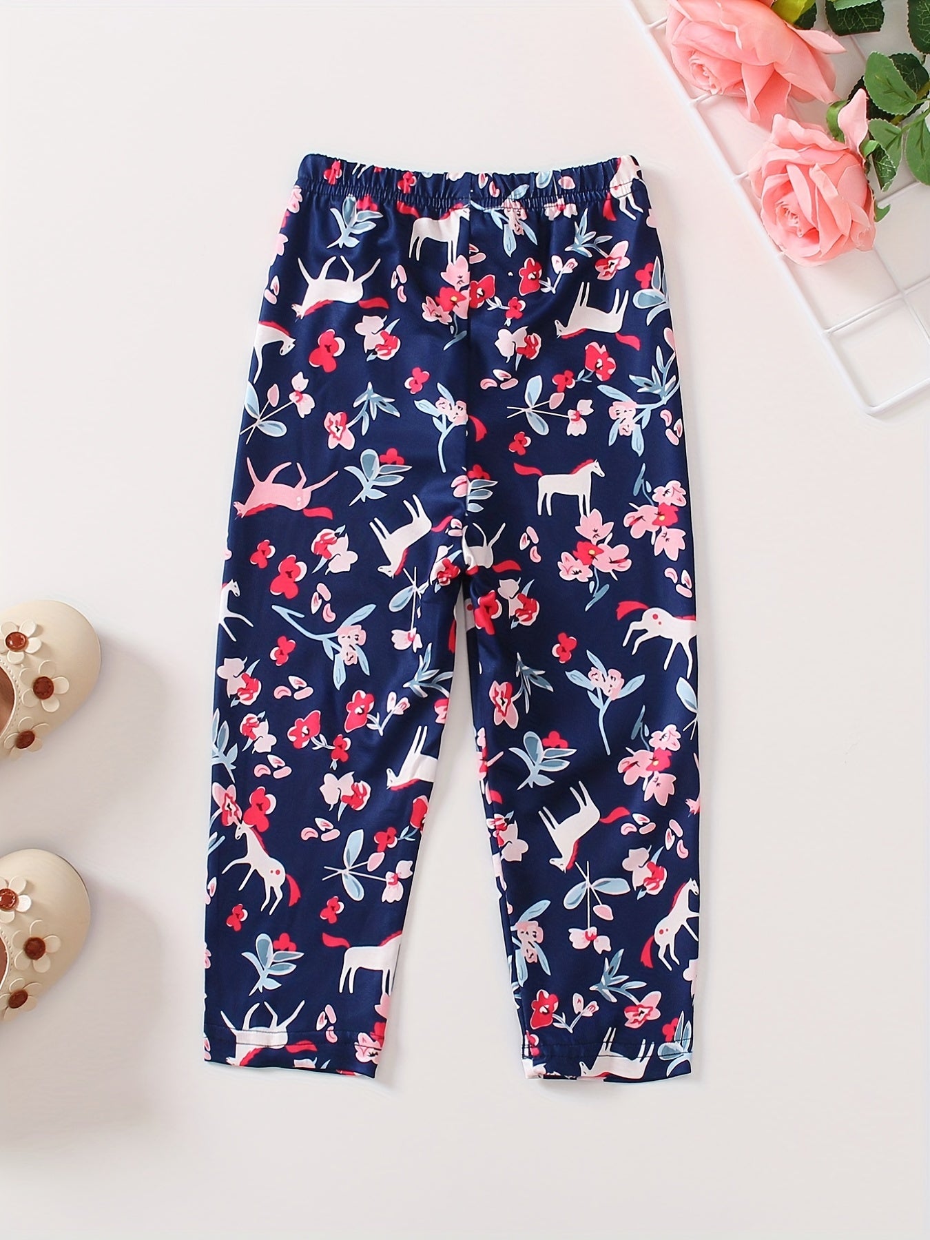 Toddler Girls Floral Unicorn Leggings Summer Clothes