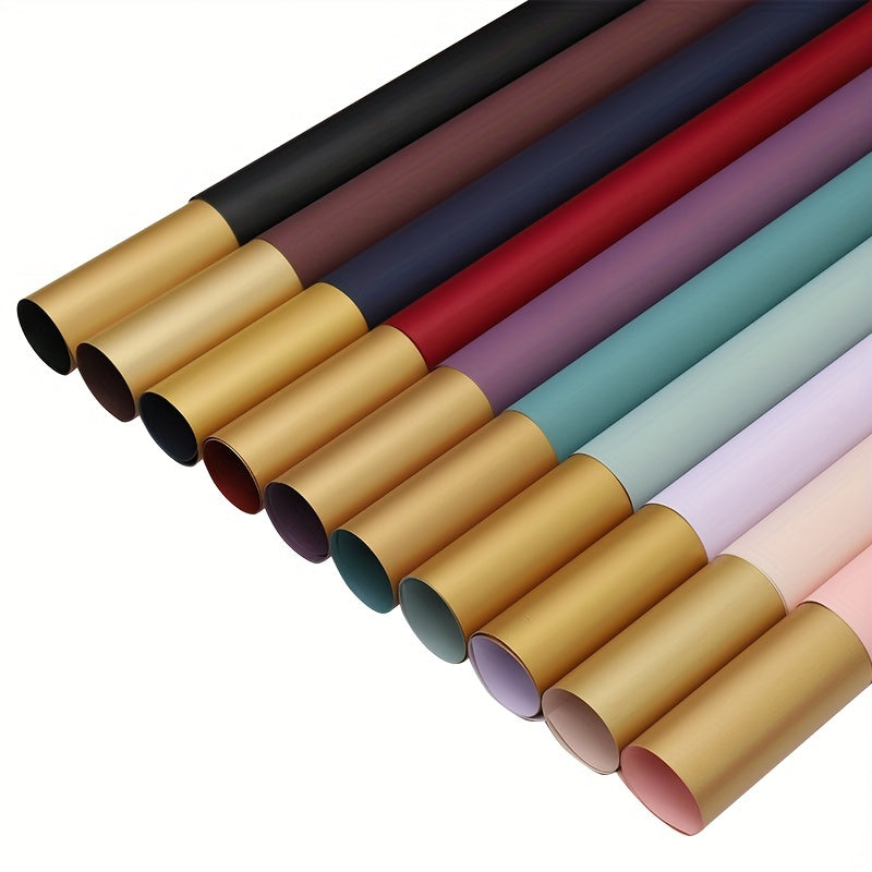 20pcs Two Tone Bronze Printed Waterproof Flower Wrapping Paper