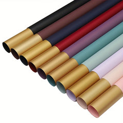 20pcs Two Tone Bronze Printed Waterproof Flower Wrapping Paper