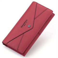 RFID Blocking Leather Wallet for Women & Men Zippered Long Clutch Purse
