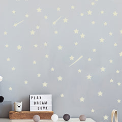 Luminous Star And Moon Stickers, 2pcs Set - Waterproof Vinyl Wall Decor