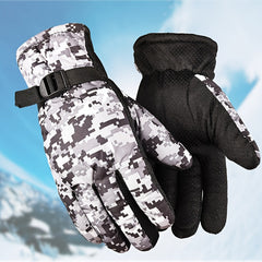 Camouflage Warm Gloves Fleece Thick Winter Gloves For Skiing Outdoors