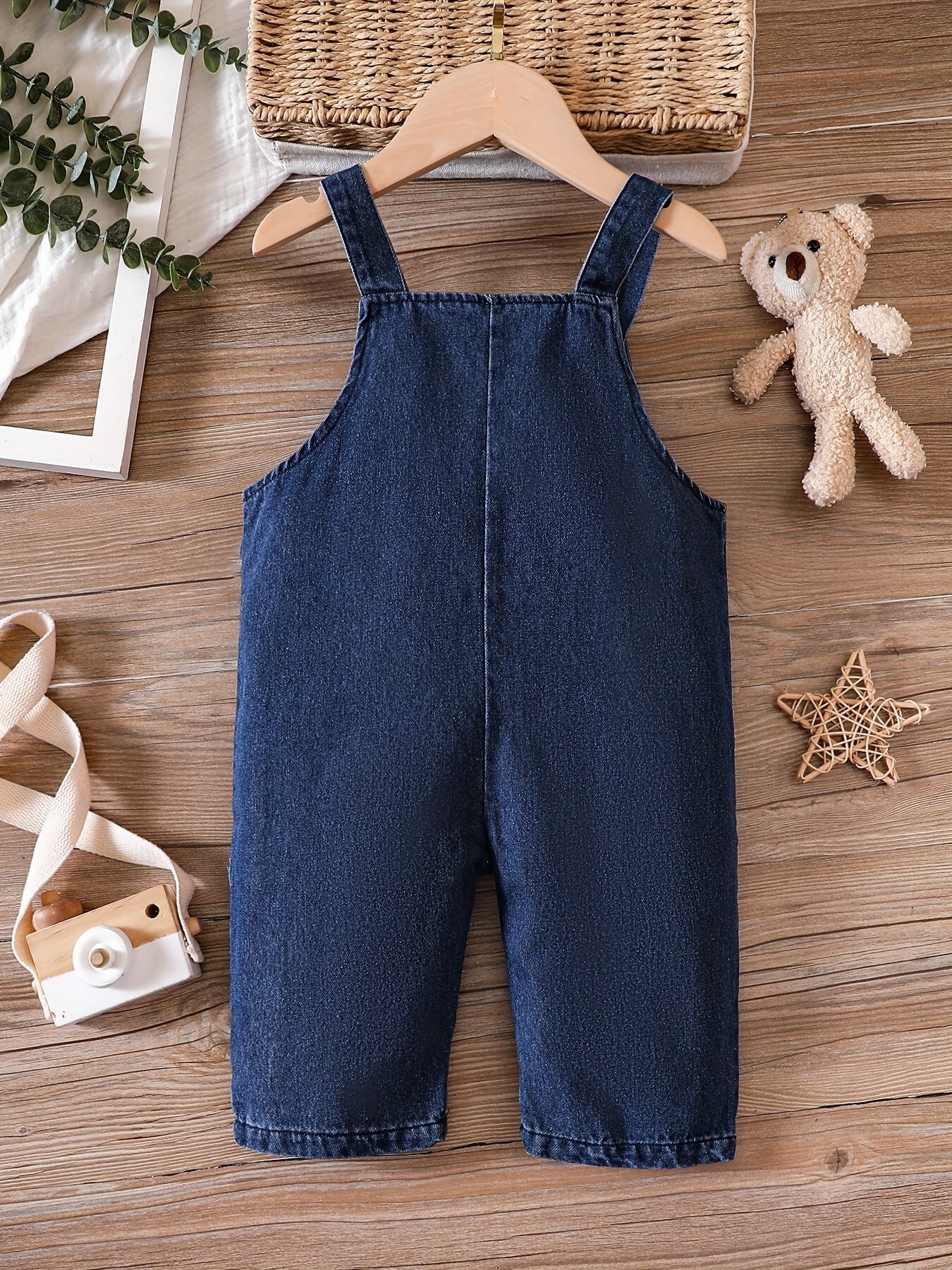 Floral Print Denim Suspenders Baby Casual Sports Bib Pants
