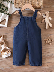 Floral Print Denim Suspenders Baby Casual Sports Bib Pants