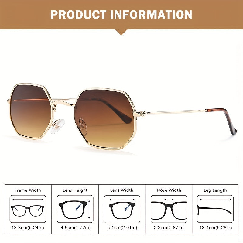 Men's Metal Small Frame Sunglasses Retro Sided with Hard Box