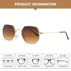 Men's Metal Small Frame Sunglasses Retro Sided with Hard Box
