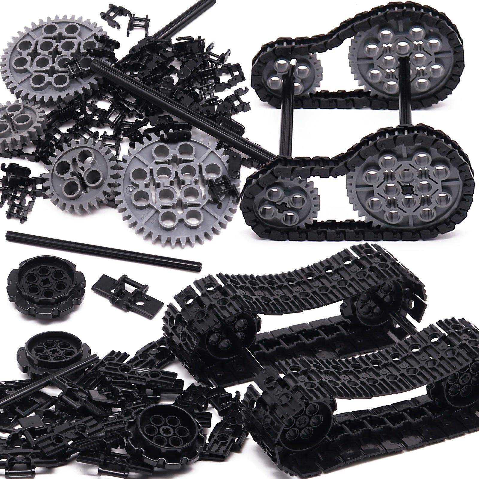 MARUMINE Tech Building Blocks Set w/ Car Tank Wheel Gear Tire Parts
