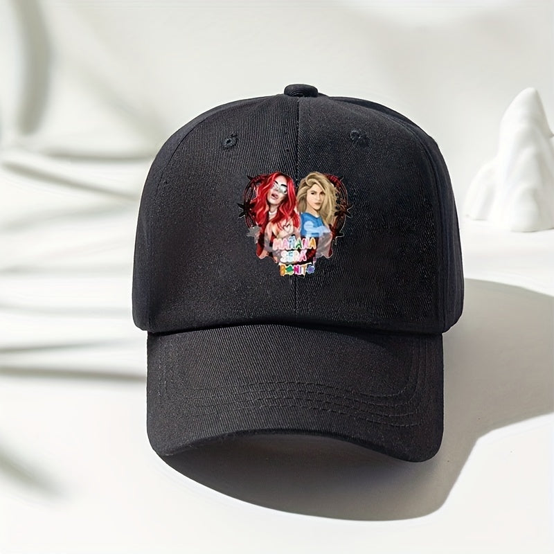 Cartoon Girl Print Baseball Cap Y2K Dad Hat