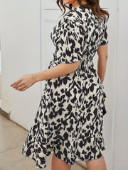 Painting Print Knot Front Dress Women's Plus Dress