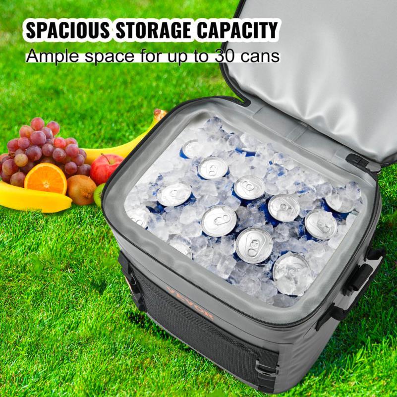 30-Can Portable Leakproof Cooler Bag for Camping and Beach