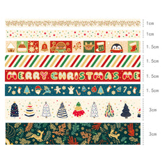 8pcs Christmas Washi Tapes for Scrapbook Journal DIY Craft