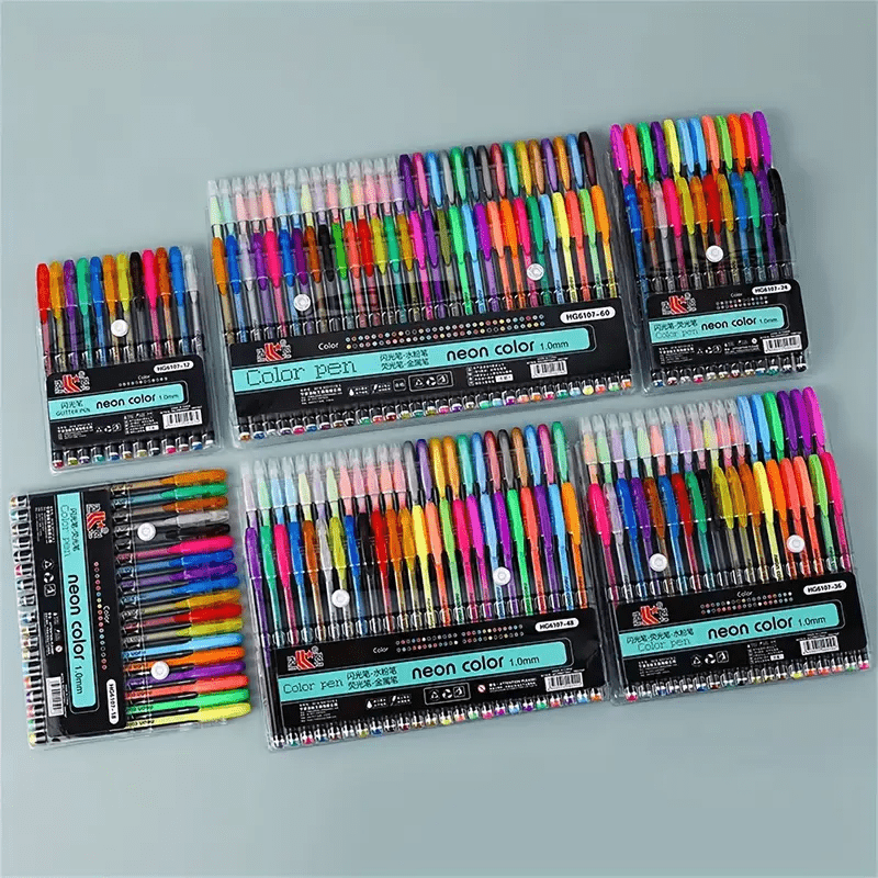24 Metallic Glitter & Watercolor Pens for Crafts & Painting