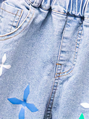 Cross Print Boys Denim Shorts - Summer Outdoor Wear