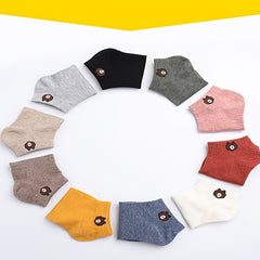 10 Pairs Teddy Bear Ankle Socks Low Cut Women's Stockings Hosiery