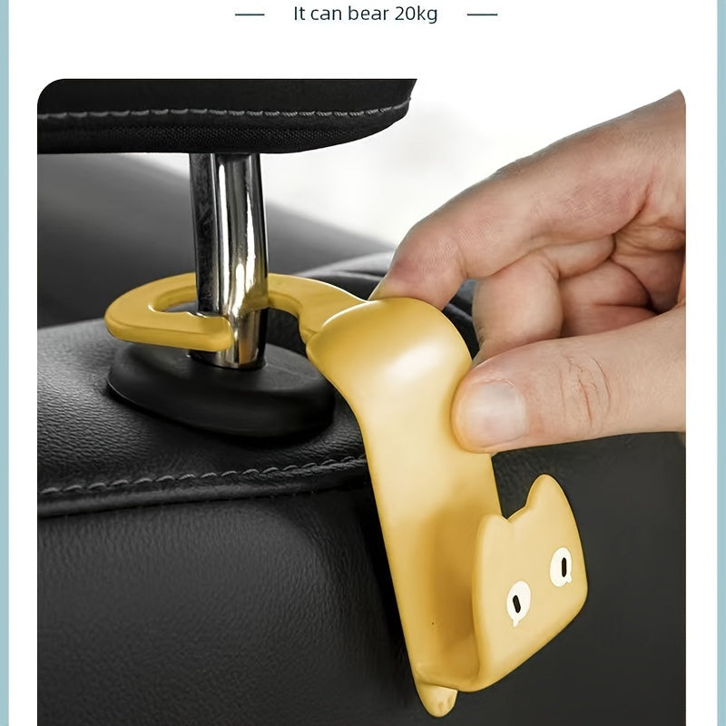 2pcs Car Hook Cartoon Car Decor Hook Headrest Seat Back Hidden Hook