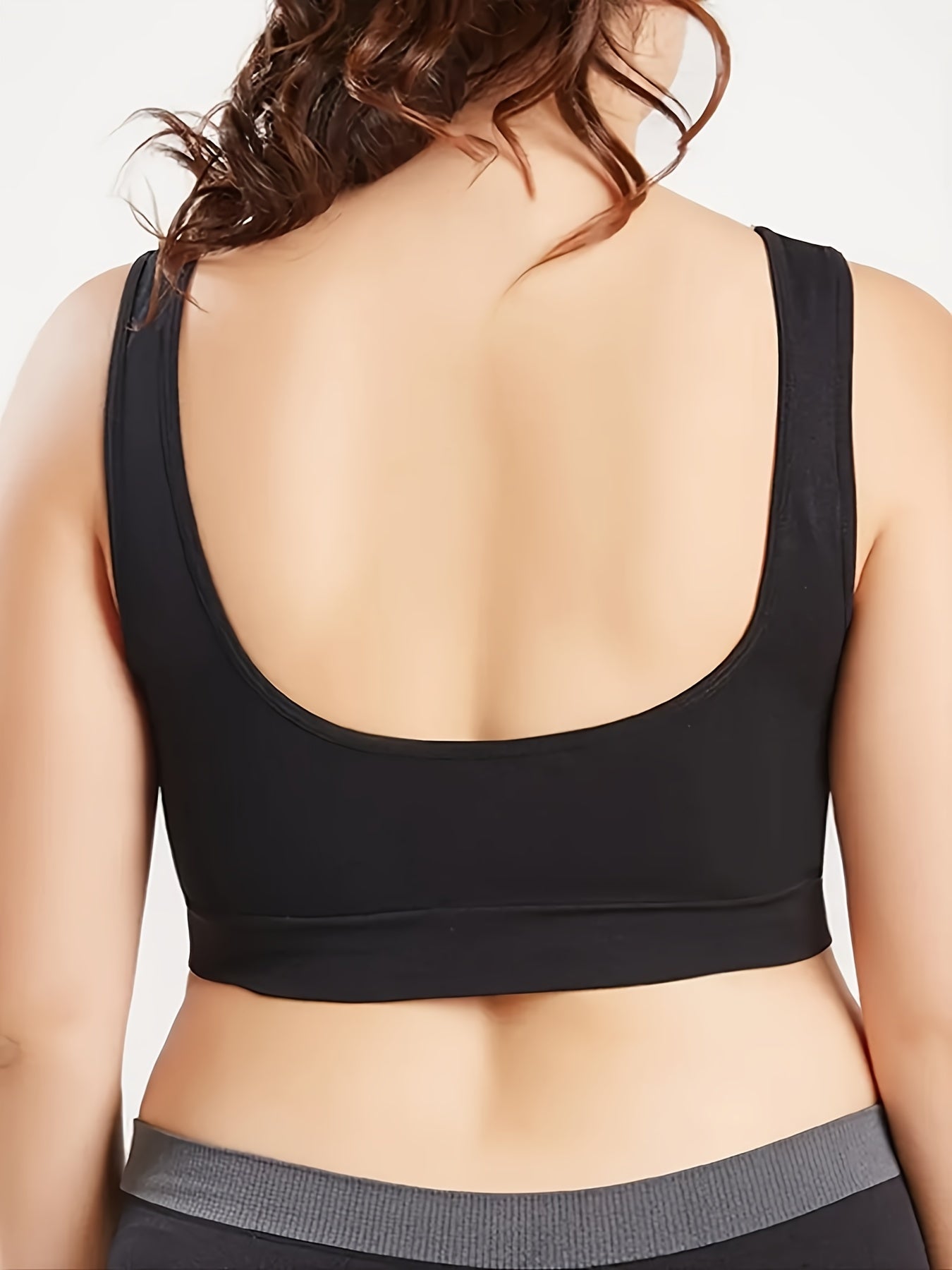 4 Pack Plus Size Sports Bra Set Women's Plus Solid Comfort Yoga B