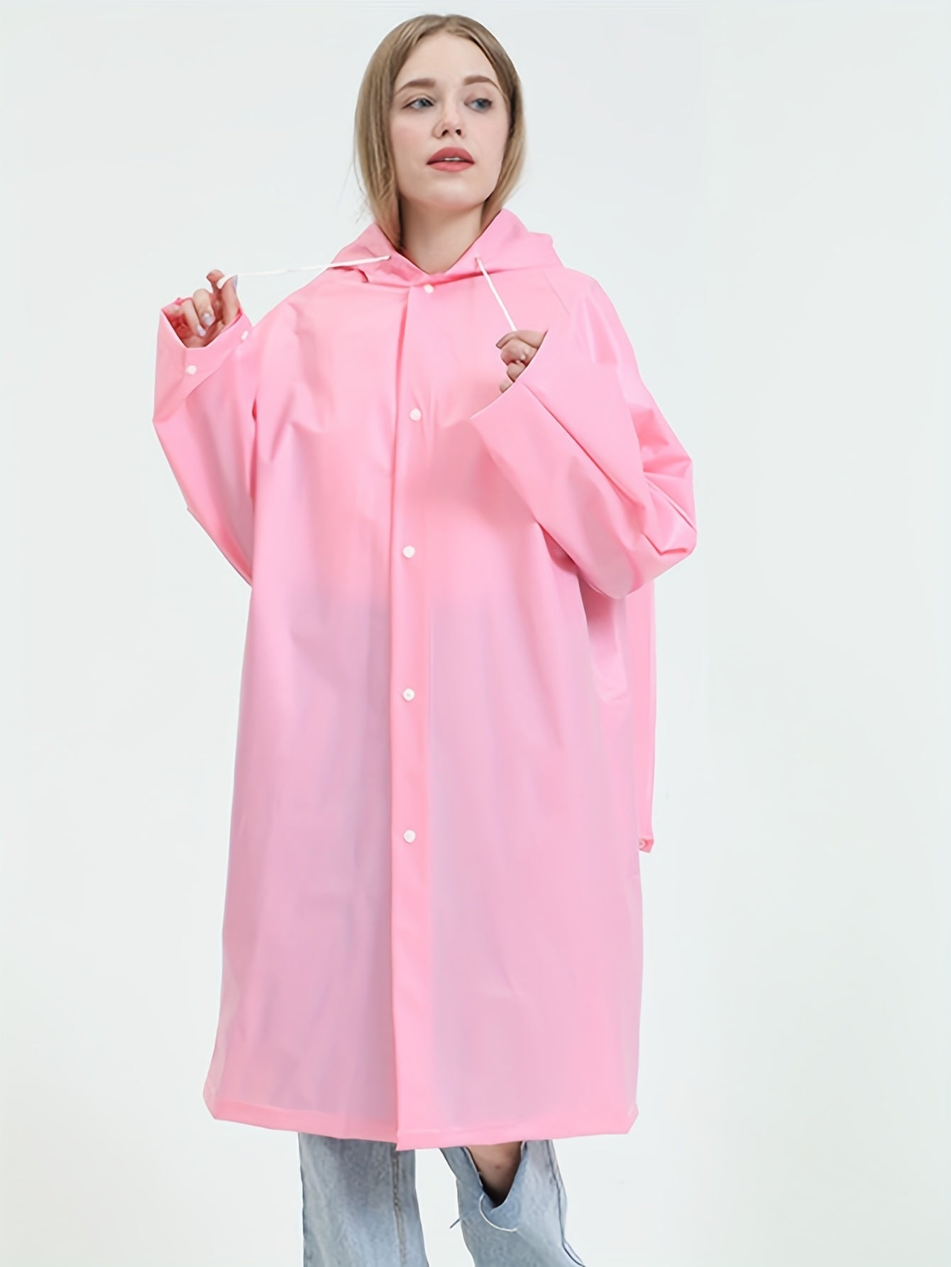 Hooded Waterproof Rain Poncho Full Body Anti Rain Long Raincoat