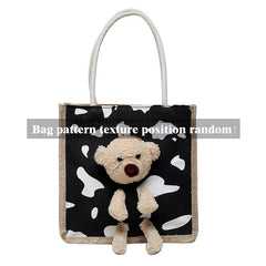 Bear Tote Cartoon Bag Handbag Lunch Box Bag For Shopping Travel
