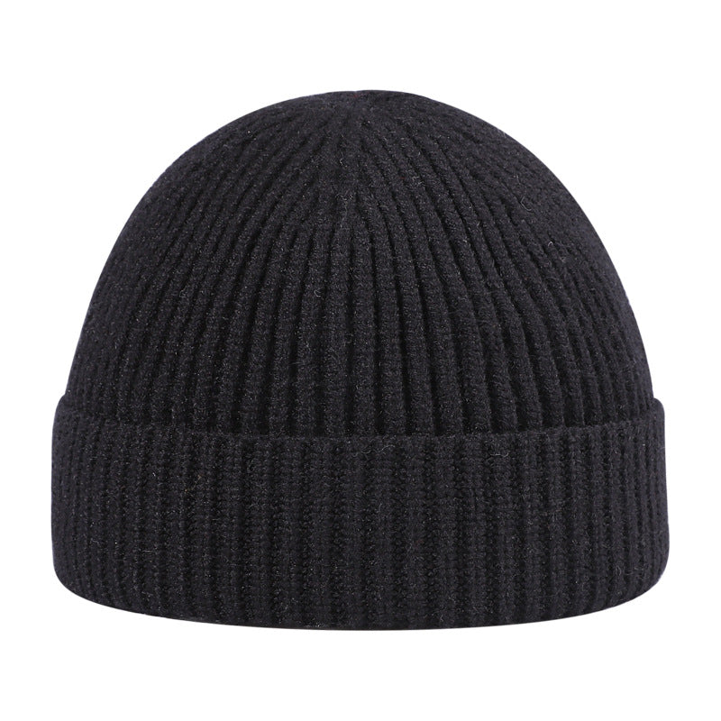 Men's Knitted Hat, Solid Color Beanie for Winter