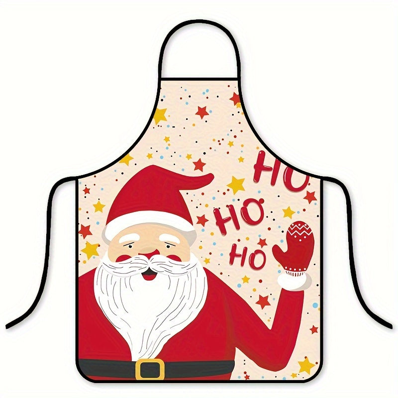 Christmas Theme Unisex Adjustable Cooking Apron Polyester Apron