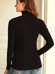 Sporty Top: High Neck Long Sleeve Stretch T-Shirt