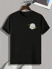 Skull Pattern Print Men's Sports T-shirt for Fitness Activities