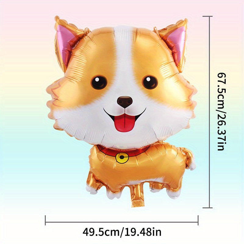 2pcs Husky Corgi Dog Paw Bone Foil Balloons for Birthday Party