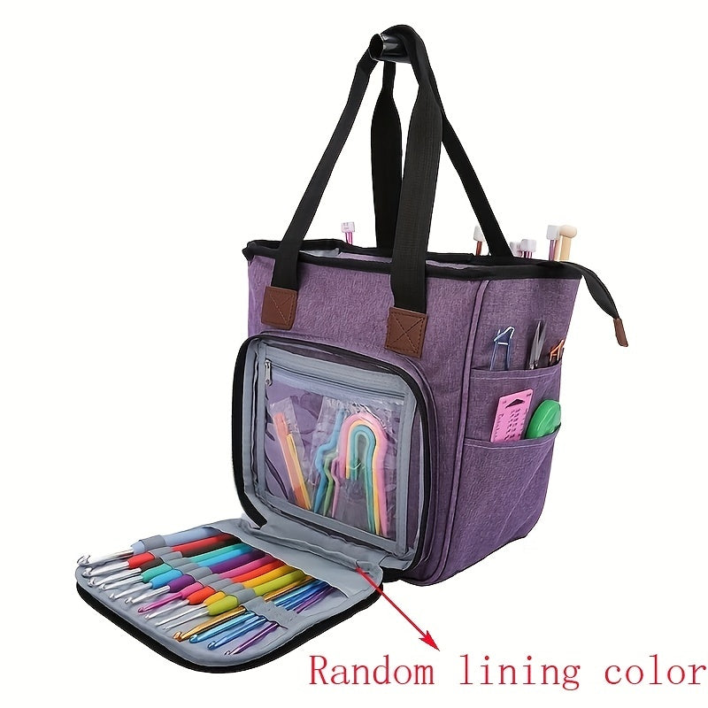 1pc Knitting Bag Crochet Storage Tote Bag Portable Yarn Storage Carrying Bag