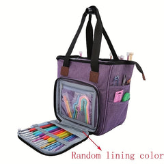 1pc Knitting Bag Crochet Storage Tote Bag Portable Yarn Storage Carrying Bag