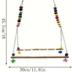 Wooden Swing Toy for Chickens and Parrots - Fun and Durable