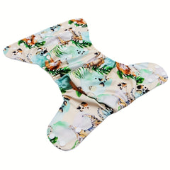 Adjustable Baby Cloth Diaper Tiger Print One Size Fits All