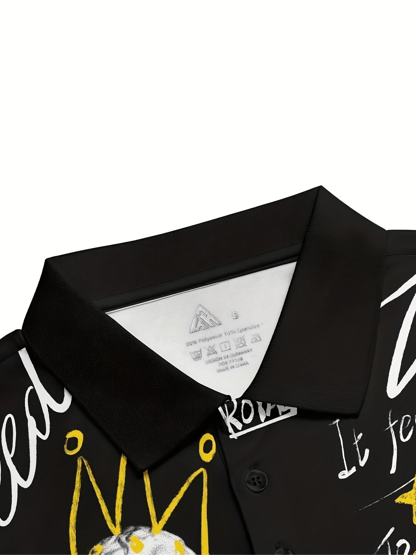 Graffiti Letter & Statue Print Boys Polo Shirt