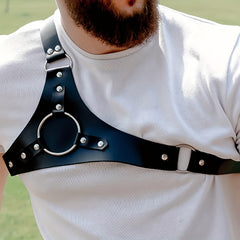 Men's Punk Body Chest Harness Suspenders PU Leather Adjustable Strap